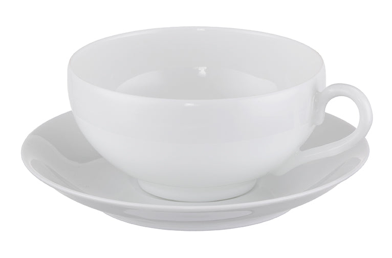 White Porcelain Teacup and Saucer